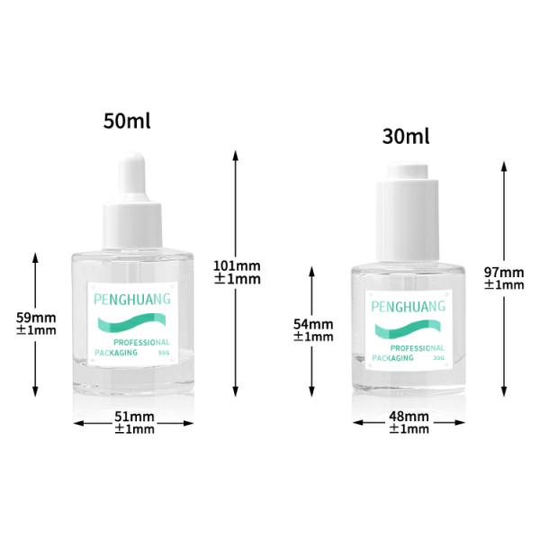 Жидкостное печатание экрана бутылки сыворотки ухода за лицом 30ml сути стеклянное