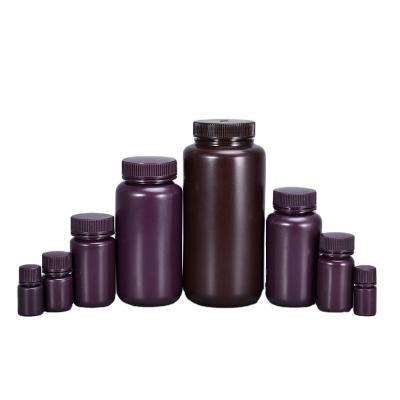 Logotipo personalizado 250 ml de boca larga de plástico transparente reagente garrafa tampa de parafuso para medicina