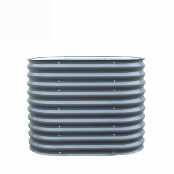 Oval jardim exterior levantado caixa de plantação de metal galvanizado levantado kits de cama 3.4 * 3.4 * 2.66 Ft