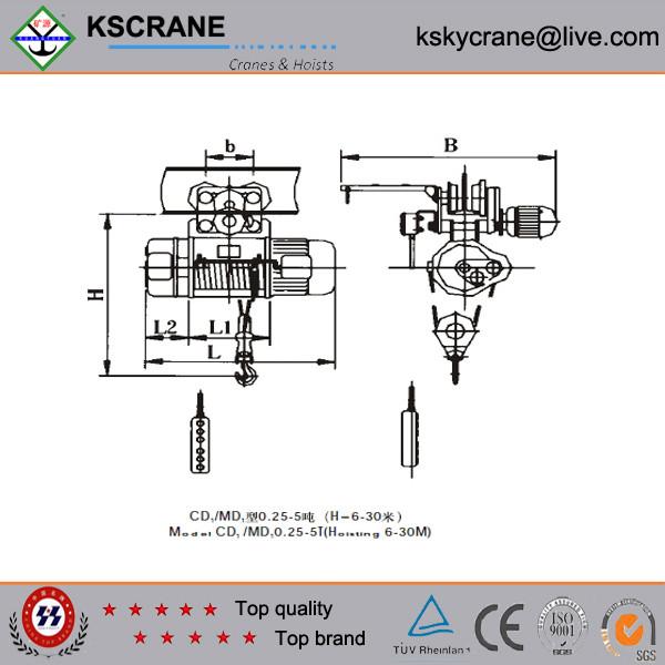 1ton Electric Wire Rope Hoist,1ton Flame-proof Wire Rope Hoists For Overhead Traveling Bridge Crane