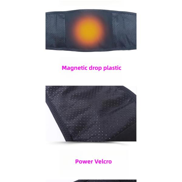 Infrared Physiotherapy Adjustable Hot Compress Lumbar Massage Lower Back Brace Belt for Pain Relief and Support in Blac