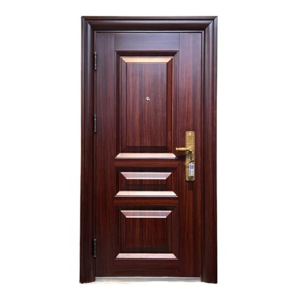 Entrance Iron Main Gate Door , Side Opening Design Security Steel Doors