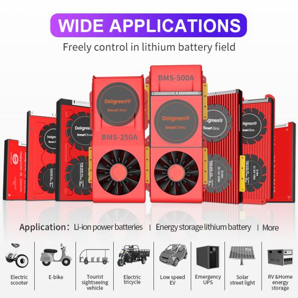 Armazém da UE Inteligente BMS 3-32S LiFePo4 12V 24V 36V 48V 30A 60A 80A 100A 120A 150A 200A 250A 300A 400A Li-Ion LTO 3S 7S 8S
