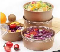 gamelle jetable de papier de 1100ml 165*144*65cm Brown emballage pour le conteneur de nourriture de salade