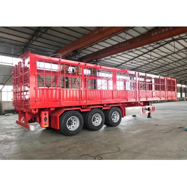 Carbon Steel Semi Truck Trailer / Semi Low Bed Trailer 30-60 Tons