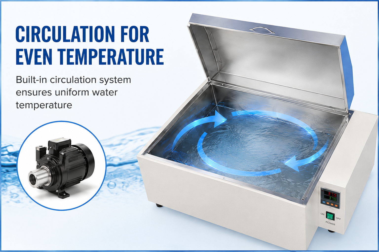 Cenlee HH-W600 Digital Thermostatic Water Bath 1500W PID Control Stainless Steel for Lab Distillation Drying Sample Heating