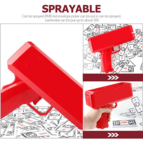 18.5cmX8cmX17.5cm Plastic Jet Currency Gun for Wedding Bar Game Atmospheric Props