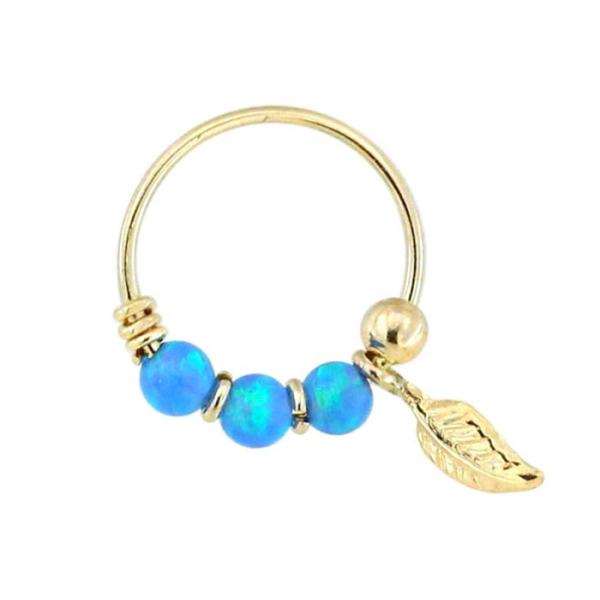 Perforation de nez de l'or 18K de l'épaisseur 0.6mm avec la pierre ronde de 2mm