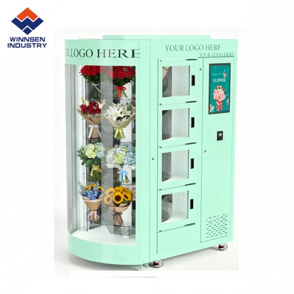 Automatic Flower Vending Machine with 12mm Thick Insulation R134a Refrigerant and Multi-Lingual Software UI