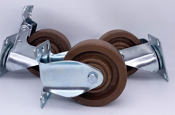 High Temp Oven Phenolic Caster Wheels 125mm Rigid Plate