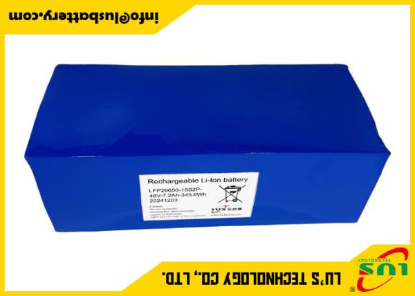 48v rechargeable li-ion battery 7.2Ah lithium battery LFP26650 15S2P battery pack