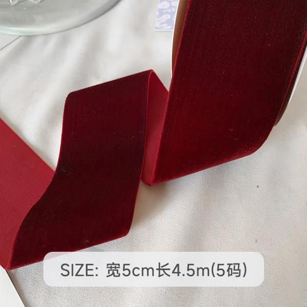 38 мм двойная велветная лента 3,8 см темно-красная велветная лента