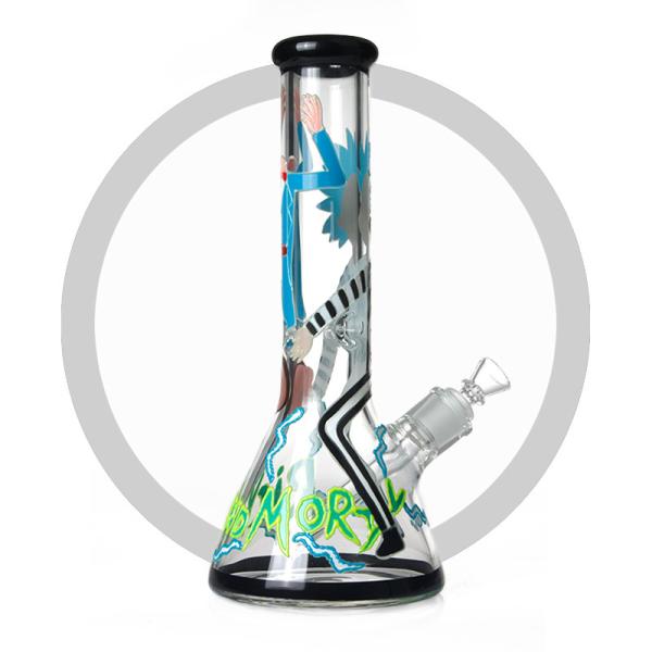 Latest Rick And Morty Art Bong 7mm Glass Smoking Hookah Pipe Christmas