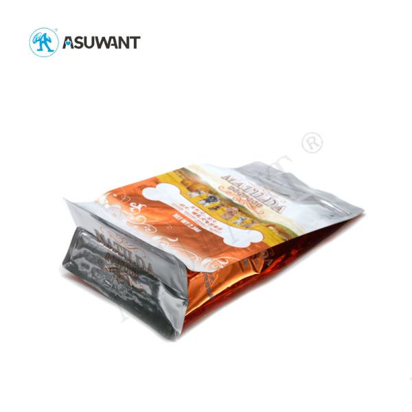 Saco inferior liso do zíper plástico dos alimentos para animais de estimação para o cão Cat Chicken Bird Rabbit Food