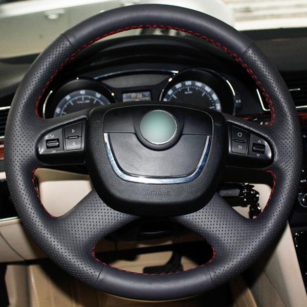 Skoda Octavia a5 Superb Fabia 2012 2013 2014 Artificial Leather Steering Wheel Cover