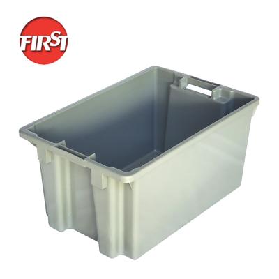600*395*300mm Caixa de plástico pesado para armazenamento em supermercado empilhável e durável