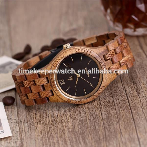 High quality made out of Purple heart wood fashion design men wood band watch