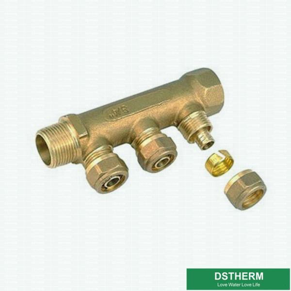 Two Ways To Six Ways Brass Water Separators Manifolds For Pex Pipe With Ball valves For Hot  Water Supplying