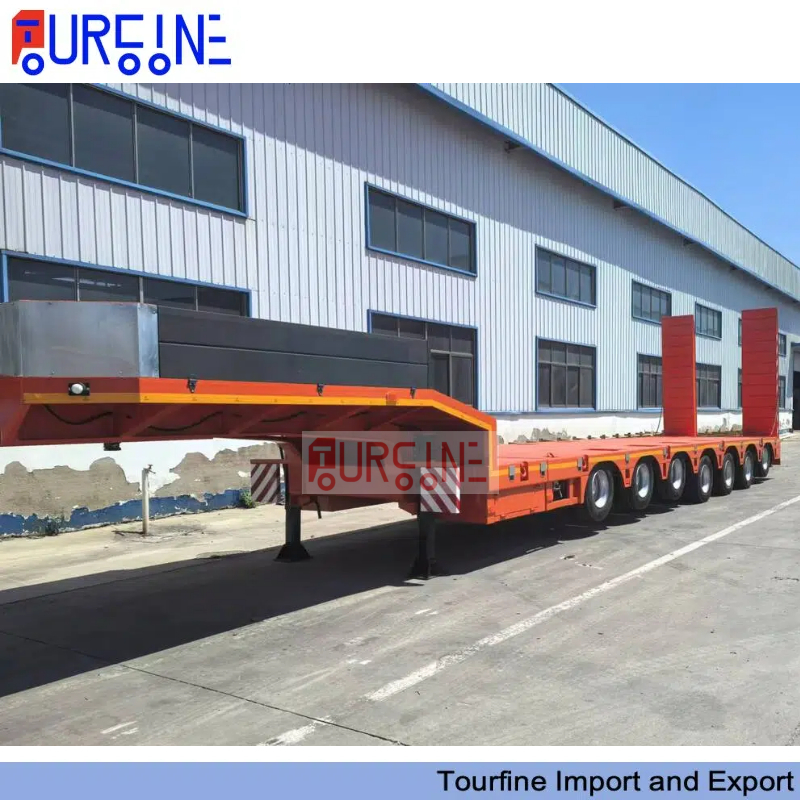 70 Ton 7 Axle Low Bed Semi Trailer Heavy Duty for Mining Construction