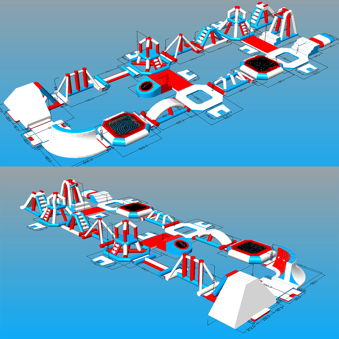 45m Long Large Inflatable Sea Water Park Projects Factory Price Commercial Inflatable Floating Water Park for Sale