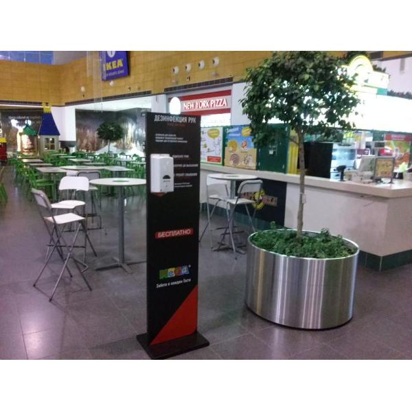 Cylindrical Touchless Hand Sanitizer Dispenser , 1500ml Hotel Touch Free Liquid Soap Dispenser