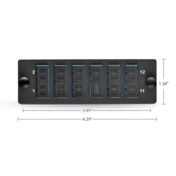 P6SCU2XSMF 6 SC/PC Duplex Adapter Panel 12 Fibers OS2 Single Mode Enclosures & Cabinet