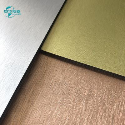 Painéis compostos de alumínio de acabamento escovado de 2-6 mm para revestimento de construção