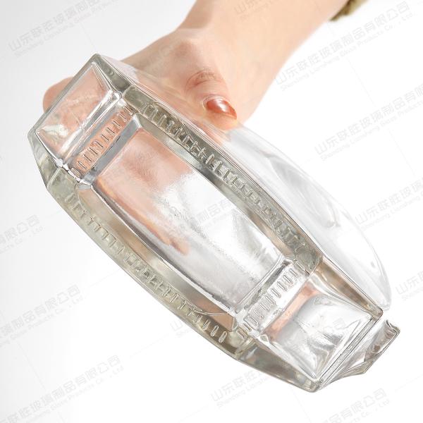Logo Acceptable Customer's Logo 350ml 500ml 800ml Unique Clear Shape Glass Wine Bottle