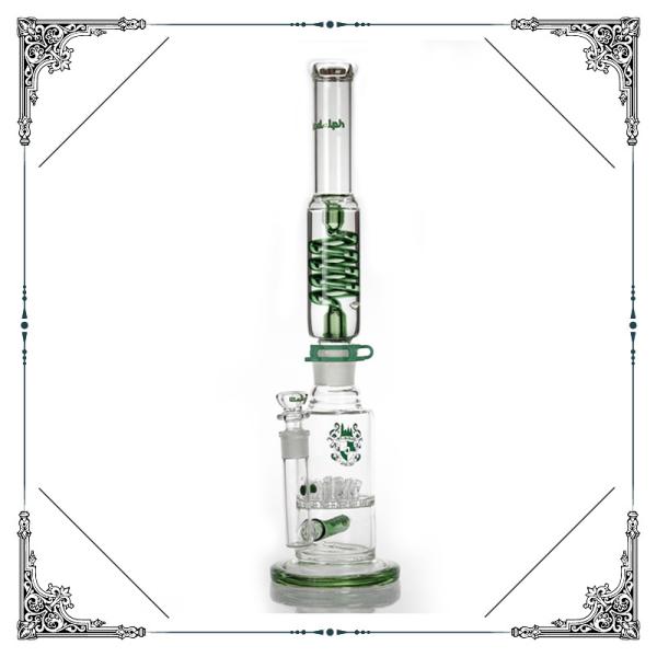  18.5'' Tall Glass Smoking Freezable Glycerin Coil Bongs Sprinkler Perc