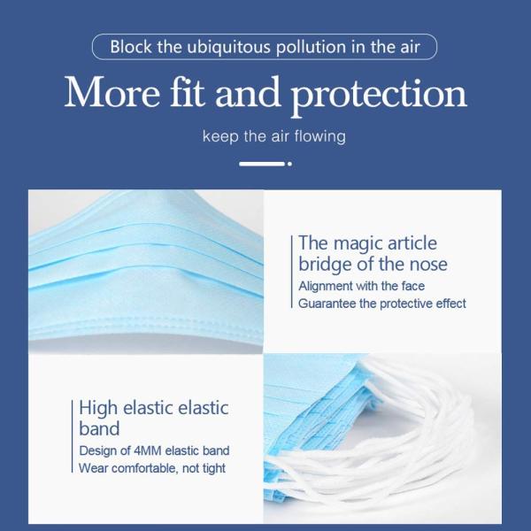 3Ply  Disposable Surgical Mask , Anti Pollution Mask Customized With Carbon Filter