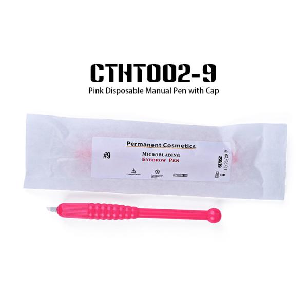 Pink Color Disposable 3D Eyebrow Embroidery Pen with Medical Bag Packing