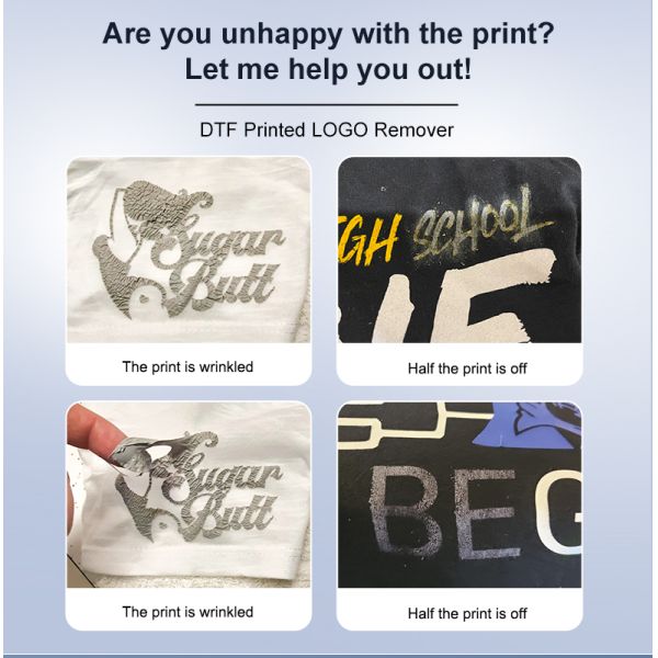 New Product 100ML T-Shirt Pattern Colors White Printing Ink Removal Liquid DTF Remover for DTF Removing Solution