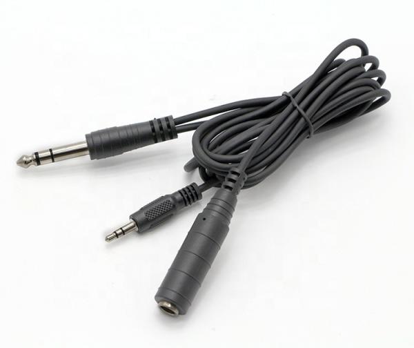 Y Splitter Male to Female 6.35mm 3.5mm TRS Microphone Stereo Jack Audio Cable