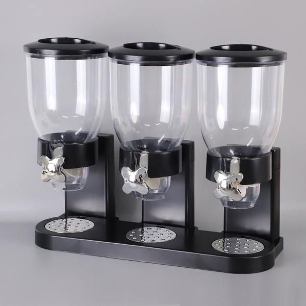 Double-ended Upright Plastic Food Jars 2L Double Cup Cereal Dispenser Dry Food Dispenser