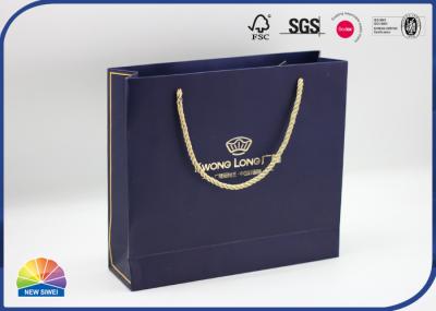 Personalized Paper Gift Bag With Ribbon Handle CMYK Custom Print Coated Paper Bags