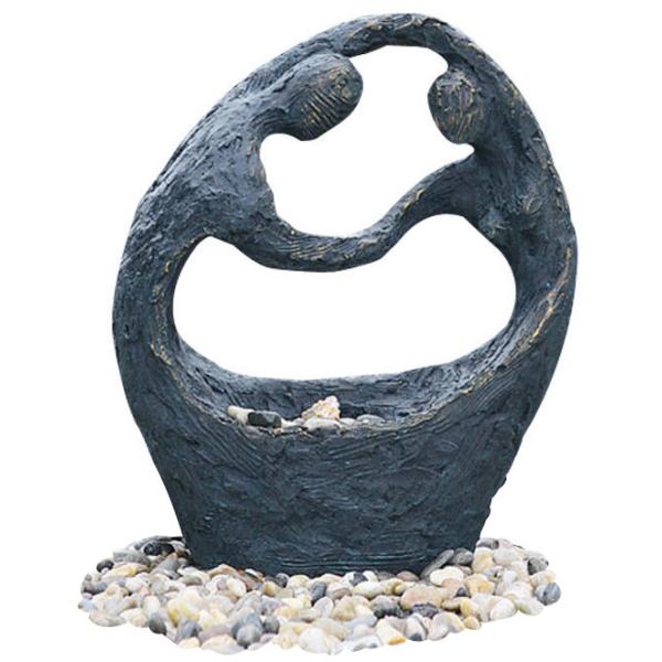 Happy Couple Small Garden Fountains , 26 Lighted Water Fountain