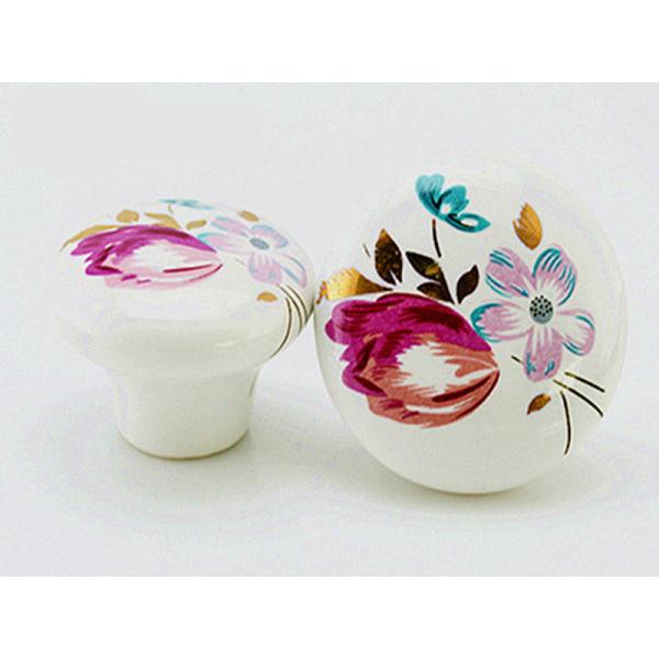 Black Kitchen Cupboard Ceramic Handles And Knobs 32mm Dia Round Porcelain Dresser Pulls