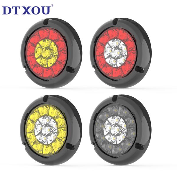 16pcs LED Chips Waterproof Sealing Light for Universal 4 Inch Round Trailer Tail Lights