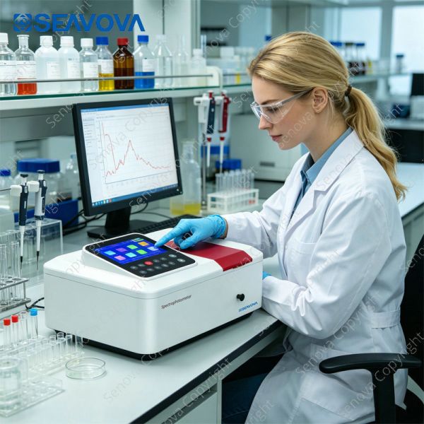 Double Split Beam UV Visible Vis Spectrophotometer UB-800 with 1.8nm Bandwidth and 190-1100nm Wavelength
