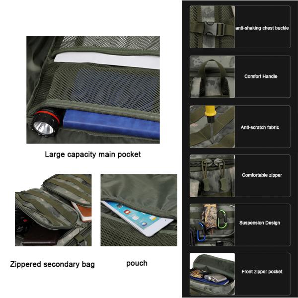 Mochila táctica de exterior impermeable, unisex para acampar, montañismo.