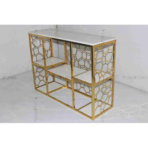 Антиржавейная таблица чая таблицы консоли нержавеющей стали трубчатая стильная декоративная для живущей комнаты