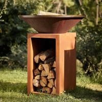 Fácil de limpar Corten Cozinhar ao ar livre Bbq / rústico Corten aço acampamento Bbq Grill Forno com captador de cinzas removível