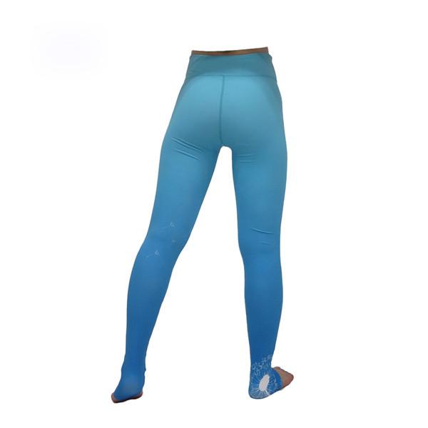 A sublimação azul da roupa do desgaste da ioga de Ombre imprimiu calças altas da ioga de Waisted
