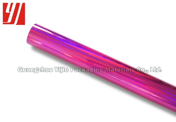Folha holográfica cor-de-rosa do laser 1.28m*180m para a etiqueta
