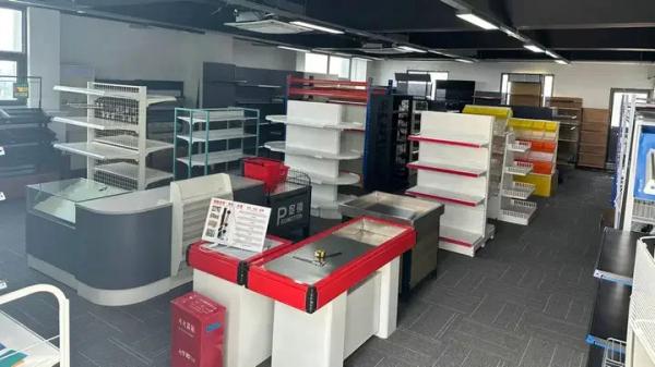 Factory Customized Size Thickness Color black store shelves shelving display gondola rack retail display racks