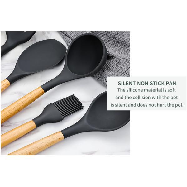 24 Pieces Non-Stick Wooden Handle Silicone Kitchen Gadget Set with Customized Options