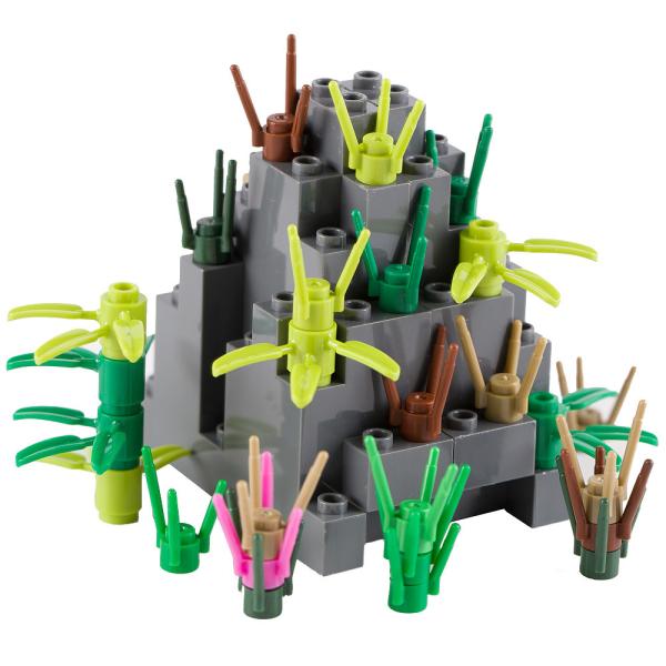 2000pcs plastic green plant construction toy flower building block flower stem toy block educational toys 3741