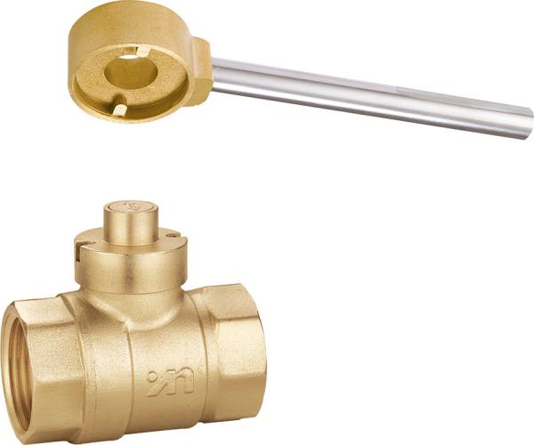 1611 Female thread Ends Magnetic Lockable Brass Ball Valve Sizes DN15 DN20 DN25 DN32 DN40 DN50 Stemhead Round Patterned