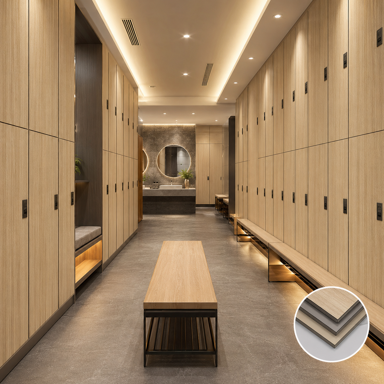 Custom HPL Compact Board Lockers | Waterproof Commercial Employee Storage Lockers for Office, Gym & School