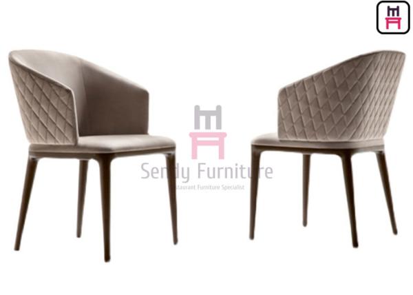 Ash Wood Leg Dining Chair Diamond Stitch For Retaurant / Hotel